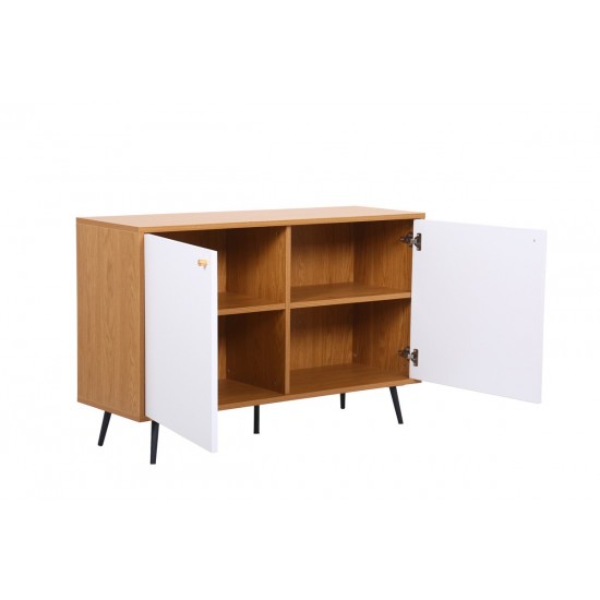 Carlotta Light Brown and White Storage Console Cabinet Table