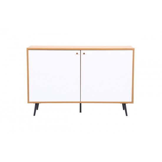 Carlotta Light Brown and White Storage Console Cabinet Table