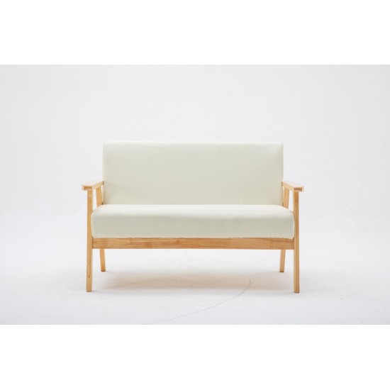 Bahamas Beige Linen Fabric Loveseat