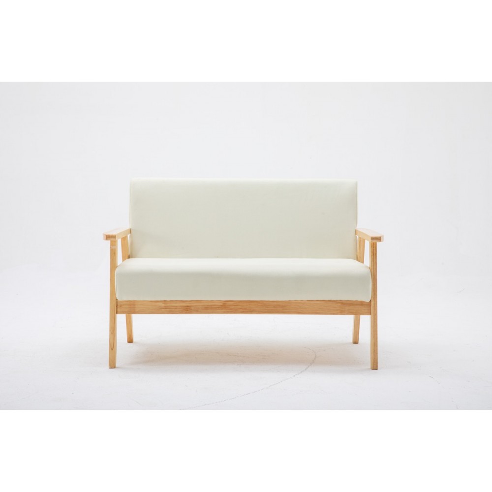 Bahamas Beige Linen Fabric Loveseat