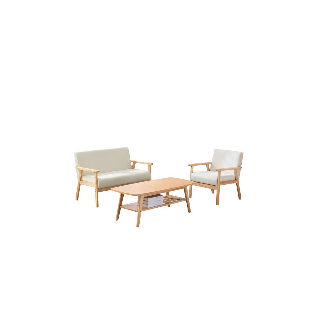 Bahamas Coffee Table Beige Loveseat Chair Set
