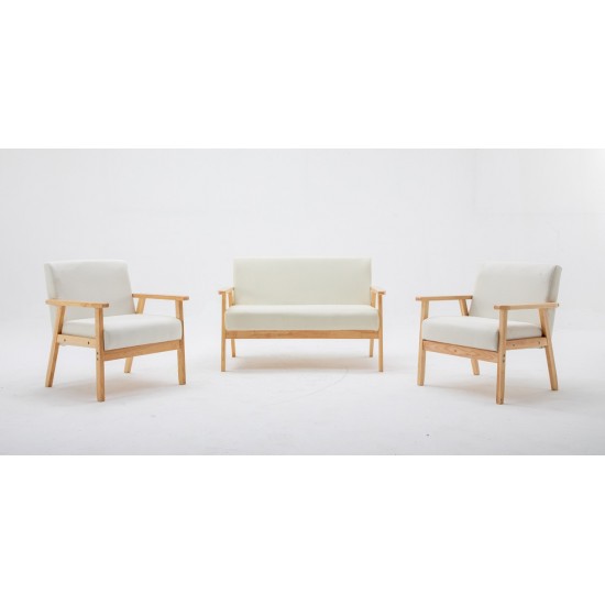 Bahamas Beige Loveseat and 2 Chair Living Room Set