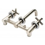 ALFI brand Brushed Nickel 8" Widespread Wall-Mounted Cross Handle Faucet