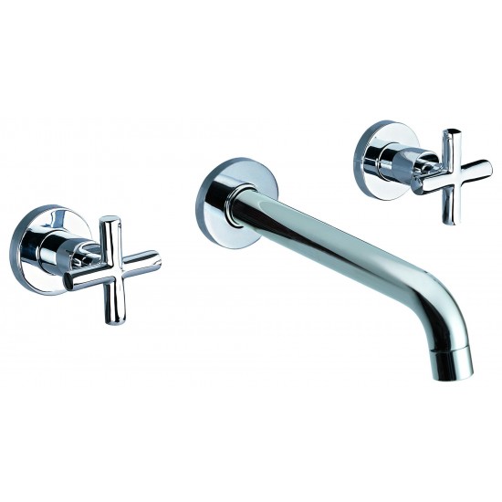 ALFI brand Polished Chrome 8" Widespread Wall-Mounted Cross Handle Faucet
