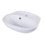 ALFI brand AB106 White Small Porcelain Wall Mount Basin with Overflow