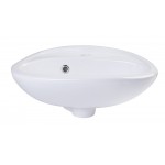 ALFI brand AB106 White Small Porcelain Wall Mount Basin with Overflow