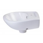 ALFI brand AB106 White Small Porcelain Wall Mount Basin with Overflow