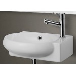 ALFI brand AB107 Small White Wall Mounted Ceramic Bathroom Sink Basin