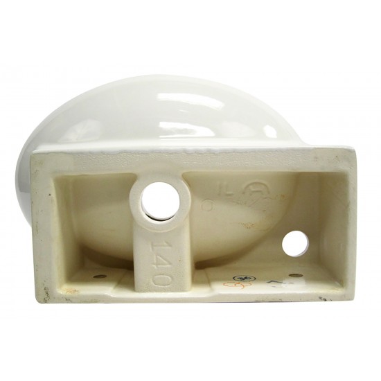 ALFI brand AB107 Small White Wall Mounted Ceramic Bathroom Sink Basin