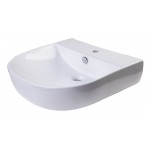 ALFI brand AB110 20" White D-Bowl Porcelain Wall Mounted Bath Sink
