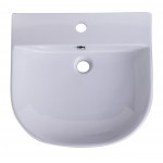 ALFI brand AB110 20" White D-Bowl Porcelain Wall Mounted Bath Sink