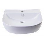 ALFI brand AB110 20" White D-Bowl Porcelain Wall Mounted Bath Sink