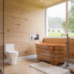 ALFI brand AB1103 59" Free Standing Cedar Wood Bathtub with Bench