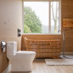 ALFI brand AB1103 59" Free Standing Cedar Wood Bathtub with Bench