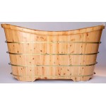 ALFI brand AB1105 63" Free Standing Cedar Wooden Bathtub