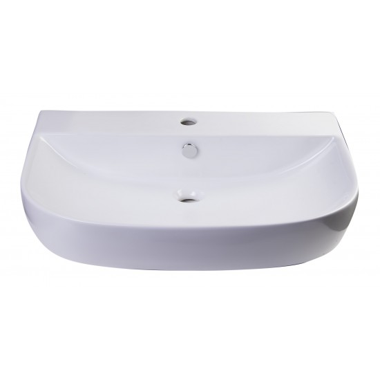 ALFI brand AB112 28" White D-Bowl Porcelain Wall Mounted Bath Sink