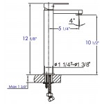 ALFI brand AB1129-BN Brushed Nickel Tall Square Single Lever Bathroom Faucet