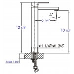 ALFI brand AB1129-PC Polished Chrome Tall Square Single Lever Bathroom Faucet