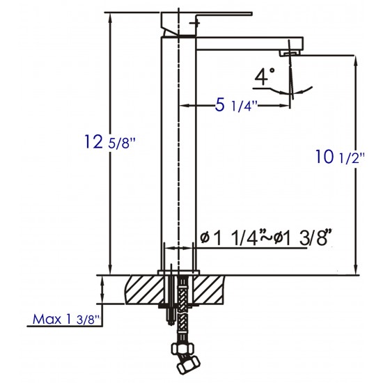 ALFI brand AB1129-PC Polished Chrome Tall Square Single Lever Bathroom Faucet