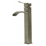 ALFI brand Tall Brushed Nickel Square Single Lever Bathroom Faucet