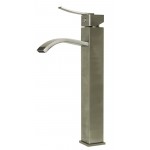 ALFI brand Tall Brushed Nickel Square Single Lever Bathroom Faucet