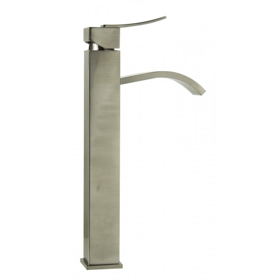 ALFI brand Tall Brushed Nickel Square Single Lever Bathroom Faucet