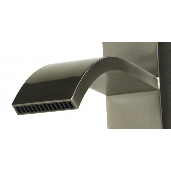 ALFI brand Tall Brushed Nickel Square Single Lever Bathroom Faucet