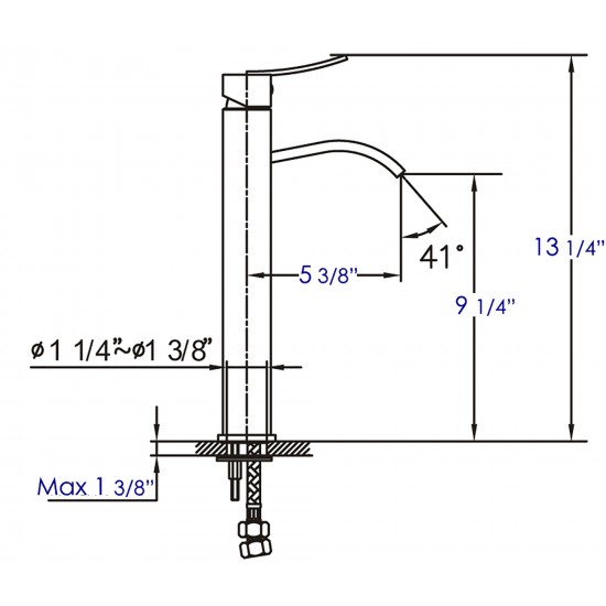 ALFI brand Tall Brushed Nickel Square Single Lever Bathroom Faucet