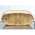 ALFI brand AB1163 61" Free Standing Wooden Bathtub with Cushion Headrest