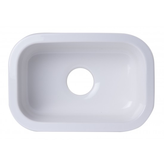 ALFI brand Small Rectangular Fireclay Undermount or Drop In Prep / Bar Sink