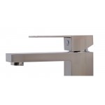ALFI brand AB1229-BN Brushed Nickel Square Single Lever Bathroom Faucet