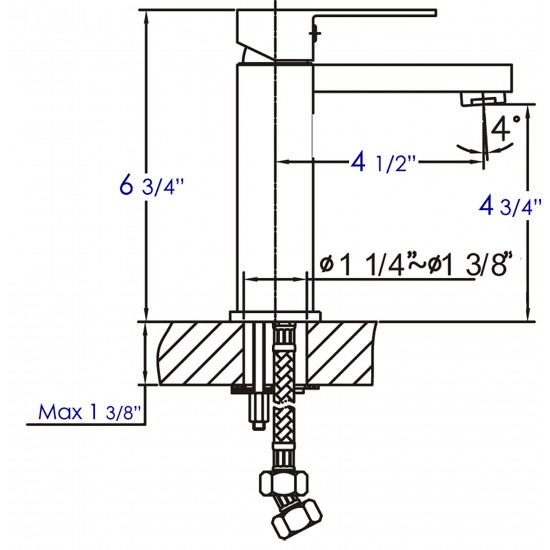 ALFI brand AB1229-BN Brushed Nickel Square Single Lever Bathroom Faucet