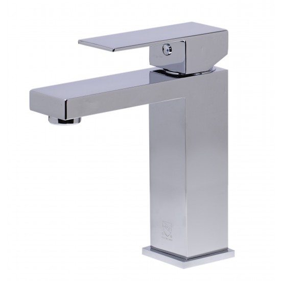 ALFI brand AB1229-PC Polished Chrome Square Single Lever Bathroom Faucet