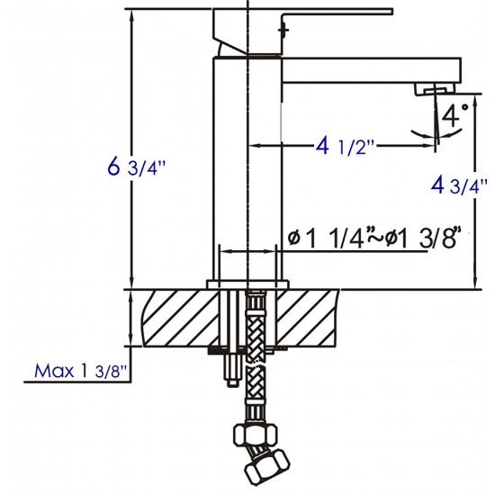 ALFI brand AB1229-PC Polished Chrome Square Single Lever Bathroom Faucet