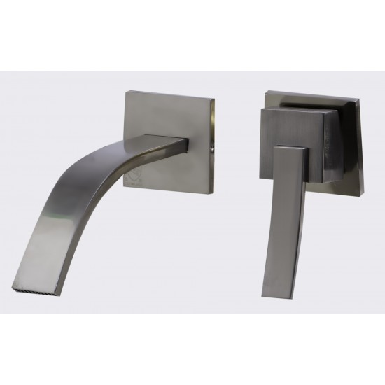 ALFI brand AB1256-BN Brushed Nickel Single Lever Wallmount Bathroom Faucet