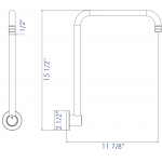 ALFI brand AB12GRW-PC Polished Chrome 12" Round Raised Wall Mounted Shower Arm