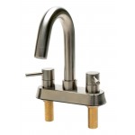 ALFI brand AB1400-BN Brushed Nickel Two-Handle 4'' Centerset Bathroom Faucet