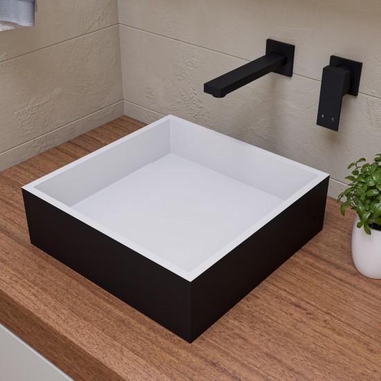 ALFI brand AB1468-BM Black Matte Single Lever Wallmount Bathroom Faucet