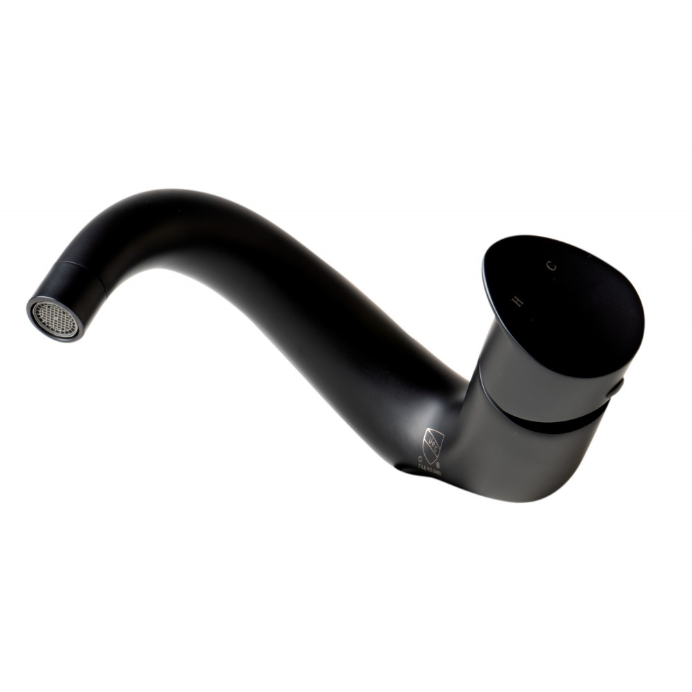 ALFI brand AB1572-BM Black Matte Wave Single Lever Bathroom Faucet ALFI brand AB1572-BM Black Matte Wave Single Lever Bathroom Faucet