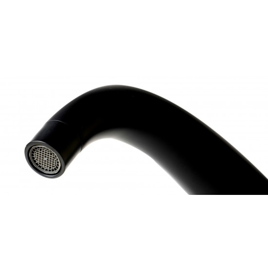 ALFI brand AB1572-BM Black Matte Wave Single Lever Bathroom Faucet