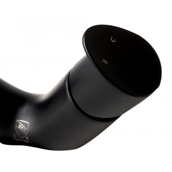 ALFI brand AB1572-BM Black Matte Wave Single Lever Bathroom Faucet