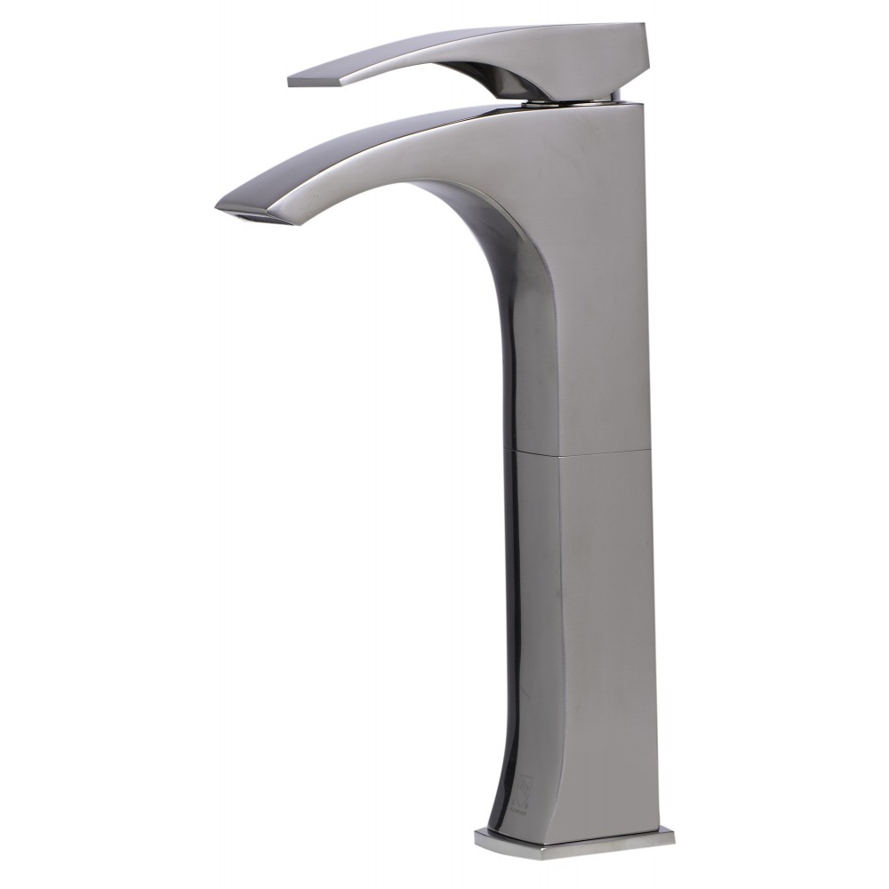 ALFI brand AB1587-BN Tall Brushed Nickel Single Lever Bathroom Faucet