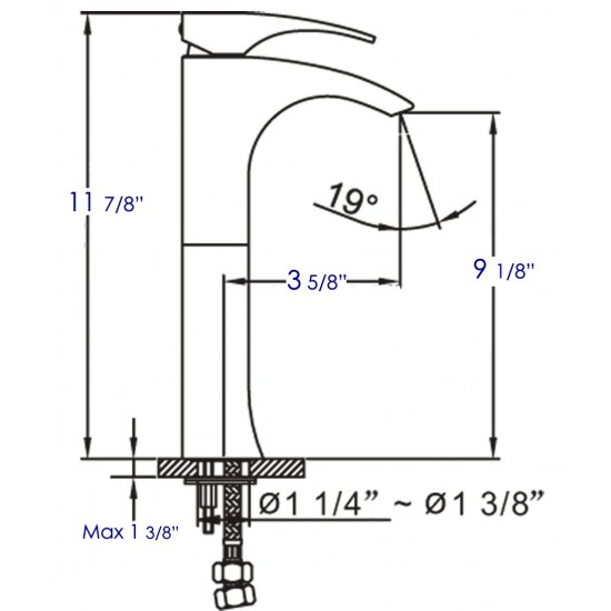 ALFI brand AB1587-PC Tall Polished Chrome Single Lever Bathroom Faucet