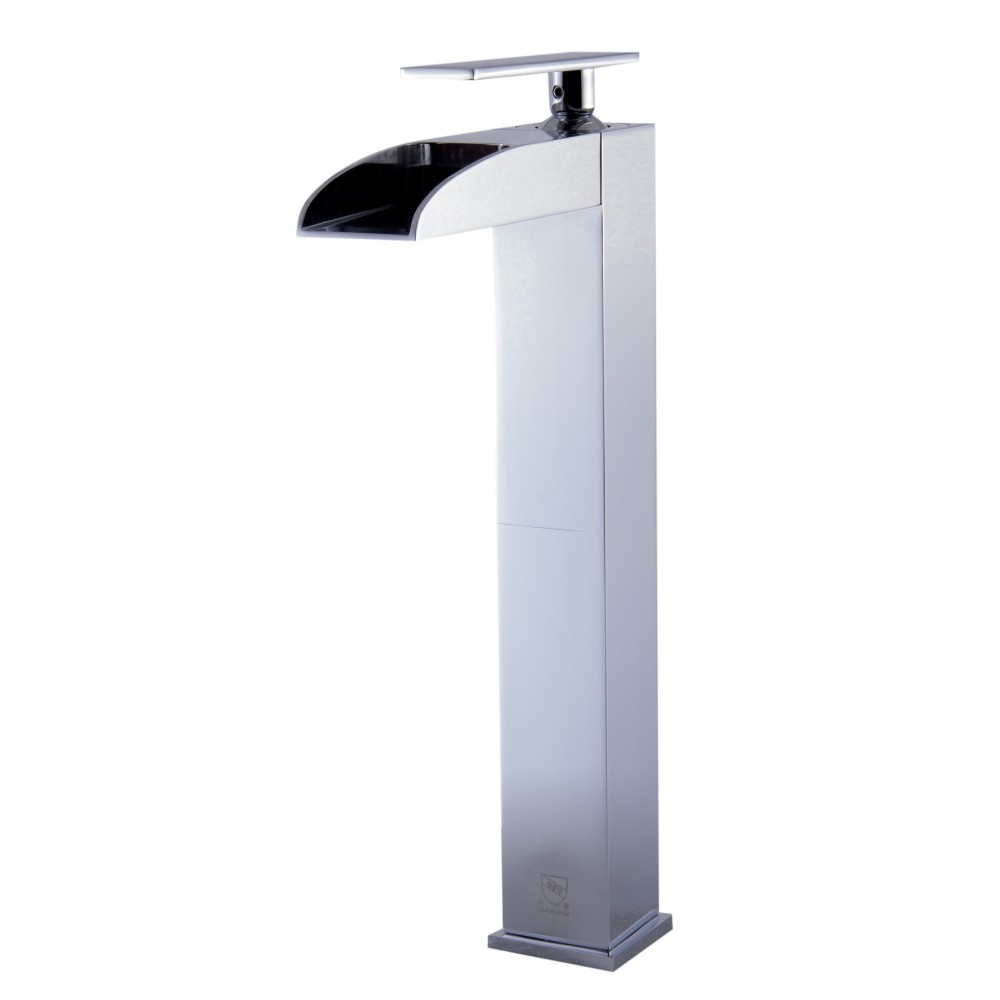 ALFI brand AB1597-PC Polished Chrome Single Hole Tall Waterfall Bathroom Faucet