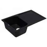 ALFI brand Black 34" Single Bowl Granite Composite Kitchen Sink with Drainboard