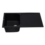 ALFI brand Black 34" Single Bowl Granite Composite Kitchen Sink with Drainboard