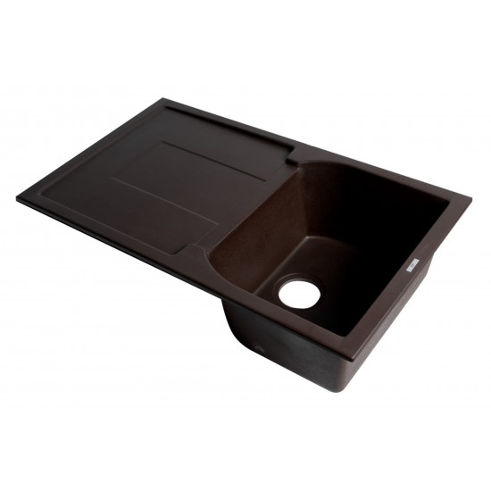 ALFI brand Chocolate 34" Single Bowl Composite Kitchen Sink with Drainboard