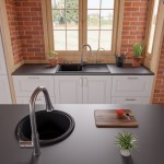 ALFI brand Black 17" Drop-In Round Granite Composite Kitchen Prep Sink