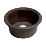 ALFI brand Chocolate 17" Drop-In Round Granite Composite Kitchen Prep Sink