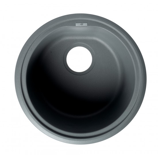 ALFI brand Titanium 17" Drop-In Round Granite Composite Kitchen Prep Sink